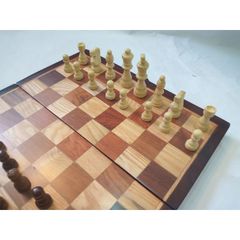 Hộp Bàn cờ gỗ kích thước 35x35x2,5cm, quân gỗ tần bì 7,8