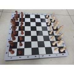 Cờ vua bàn gỗ tự nhiên, Quân cờ gỗ thông KT 7,6cm