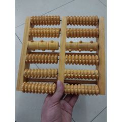 Con Lăn Bàn Chân Gỗ- Bàn  Lăn Chân 2 Bên Rộng 27cm x 27cm x 5 cm- Giúp Lưu Các Huyệt Lòng Bàn Chân- Giúp Thư Giãn