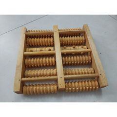 Con Lăn Bàn Chân Gỗ- Bàn  Lăn Chân 2 Bên Rộng 27cm x 27cm x 5 cm- Giúp Lưu Các Huyệt Lòng Bàn Chân- Giúp Thư Giãn
