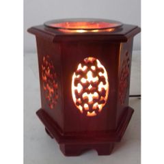 Đèn xông tinh dầu gỗ hương lục giác DLG-01