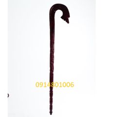 Combo Gậy Batoong gỗ đầu trạm thân  rồng - Kèm Cây xỏ giầy gỗ muồng đen KT 55cm