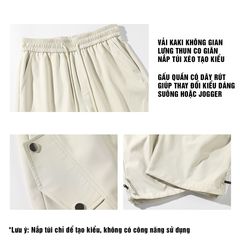 Quần Ống Rộng Trombe - Quần Cargo Unisex Xếp Ly Phong Cách Streetwear Chất Liệu Kaki Thoải Mái Dễ Phối Đồ