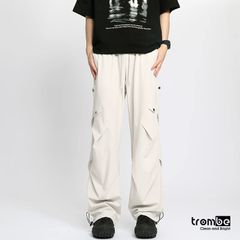 Quần Ống Rộng Trombe - Quần Cargo Unisex Xếp Ly Phong Cách Streetwear Chất Liệu Kaki Thoải Mái Dễ Phối Đồ
