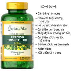 Tinh Dầu Hoa Anh Thảo Evening Primrose Oil 500mg Puritan's Pride Mỹ - Hỗ Trợ Sức Khỏe Phụ Nữ & Làm Đẹp Da Tự Nhiên