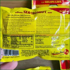 Kẹo Ngậm African Sea-Coconut Lozenges - Hỗ Trợ Giảm Ho, Dịu Cổ Họng, Tươi Mát Hơi Thở - Gói 15g (6 Viên) Chính Hãng Loại 1