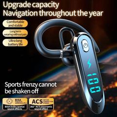 Tai Nghe Bluetooth V6.0 - Tai Đơn Chống Ồn Cho Lái Xe, Shipper, Kinh Doanh - Nghe Nhạc 30 Giờ, Nói Chuyện 35 Giờ, Âm Thanh Stereo Chất Lượng Cao
