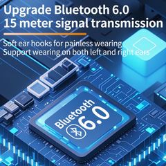 Tai Nghe Bluetooth V6.0 - Tai Đơn Chống Ồn Cho Lái Xe, Shipper, Kinh Doanh - Nghe Nhạc 30 Giờ, Nói Chuyện 35 Giờ, Âm Thanh Stereo Chất Lượng Cao