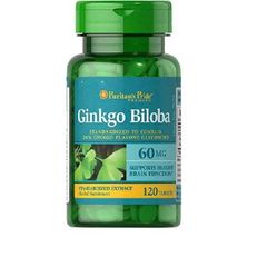 Viên uống bổ não Ginkgo Biloba 60mg Puritan's Pride - Tăng cường trí nhớ, hỗ trợ tập trung và sức khỏe tinh thần, 120 viên
