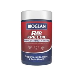 Viên uống Omega 3 Bioglan Red Krill Oil Double Strength 1000mg - Hỗ trợ tim mạch, cải thiện trí nhớ và sức khỏe não bộ