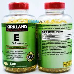 Viên uống bổ sung Vitamin E 180mg Kirkland - Hỗ trợ sức khỏe & làm đẹp da, 500 viên, bổ sung miễn dịch hiệu quả