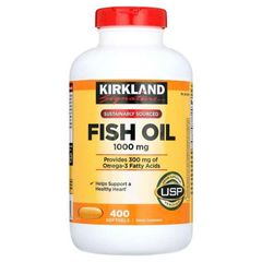 Viên uống Dầu cá Kirkland 1000mg - Hỗ trợ sức khỏe tim mạch và giảm viêm, 400 viên chất lượng cao