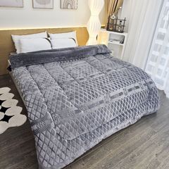 Chăn Lông Thỏ CoCo 2m3 x 2m - Họa Tiết Hoa Trà Sang Trọng, Ấm Áp, Thoải Mái Cho Giấc Ngủ Ngon