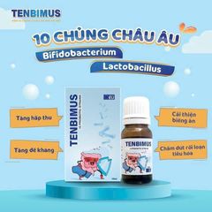 Men vi sinh Tenbimus Global Pharm 10ml - Hỗ trợ tiêu hóa và cải thiện sức khỏe đường ruột cho trẻ em từ sơ sinh đến 12 tuổi