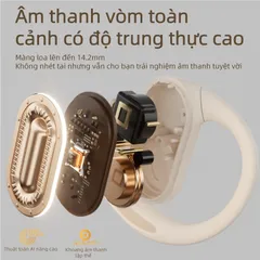 Tai nghe Bluetooth không dây O2 mới OWS V5.4 thể thao, chống nước IPX5, âm thanh 360 độ, giảm tiếng ồn, phù hợp cho chơi game và thể dục