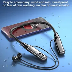 Tai Nghe Không Dây Đeo Cổ Bluetooth V5.3 Âm Thanh 9D Stereo Chơi Âm Nhạc Chất Lượng Cao - Tai Nghe Thể Thao Tiện Lợi, Thời Trang