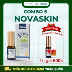 Combo 5 Lọ Dung Dịch Xịt Novaskin - Hỗ Trợ Viêm Da Cơ Địa & Eczema, Không Corticoid, Tặng 1 Lọ Novaskin & 1 Lọ Xịt KEO ONG Flavium