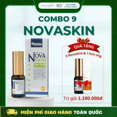Combo 9 Lọ Dung Dịch Xịt Novaskin Hỗ Trợ Điều Trị Viêm Da Cơ Địa và Chàm - Tặng 3 Lọ Novaskin & 1 Lọ Xịt KEO ONG FLAVIUM