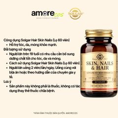 Viên uống Solgar Hair Skin Nails - Hỗ trợ làm đẹp tóc, da, móng chắc khỏe (Lọ 60 viên)