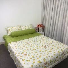 Bộ Chăn Ga Cotton Microfiber Cao Cấp - 5 Món Bọc Nệm 20cm Êm Ái, Thoáng Khí, Đèn Sinh Học An Toàn cho Giấc Ngủ Hoàn Hảo