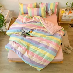 Bộ Chăn Ga Microfiber Cao Cấp 5 Món 160x200cm - Bọc Nệm 20cm, Vỏ Gối, Chăn Chần Bông Êm Ái, Decor Sang Trọng Cho Giấc Ngủ Hoàn Hảo