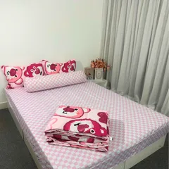 Bộ Chăn Ga Cotton Microfiber Mềm Êm 5 Món - Bọc Nệm Cao 20cm, Thiết Kế Sang Trọng, Giấc Ngủ Hoàn Hảo