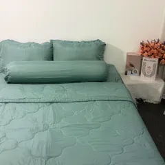 Bộ Chăn Ga Cotton Microfiber 5 Món - Êm Ái, Thoáng Khí Bọc Nệm Cao 20cm - Giúp Bạn Có Giấc Ngủ Hoàn Hảo