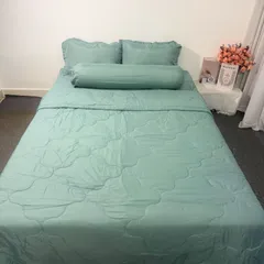 Bộ Chăn Ga Cotton Microfiber 5 Món - Êm Ái, Thoáng Khí Bọc Nệm Cao 20cm - Giúp Bạn Có Giấc Ngủ Hoàn Hảo