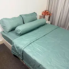 Bộ Chăn Ga Cotton Microfiber 5 Món - Êm Ái, Thoáng Khí Bọc Nệm Cao 20cm - Giúp Bạn Có Giấc Ngủ Hoàn Hảo