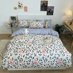 Bộ Chăn Ga Cotton Microfiber Cao Cấp 5 Món - êm ái, bọc nệm cao 20cm - Dùng cho giấc ngủ hoàn hảo, thiết kế đẹp mắt