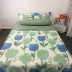 Bộ Chăn Ga Bọc Nệm Cao 20cm Microfiber Mềm Mại - 5 Món Tiêu Chuẩn, An Toàn, Thoáng Khí, Thiết Kế Sang Trọng