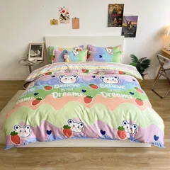 Bộ Chăn Ga Cotton Microfiber 5 Món - Êm Ái, Thoáng Khí, Bọc Nệm Cao 20cm, Thiết Kế Sang Trọng, An Toàn Sức Khỏe