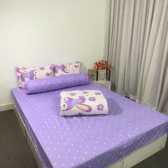 Bộ Chăn Ga Cotton Microfiber Mềm Êm Bọc Nệm Cao 20cm - 5 Món Cao Cấp Cho Giấc Ngủ Hoàn Hảo