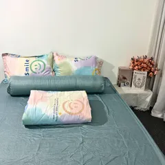 Bộ Chăn Ga Cotton Microfiber 5 Món Cao 20cm - Êm Mềm, Thoáng Khí, An Toàn, Thiết Kế Sang Trọng Cho Giấc Ngủ Hoàn Hảo
