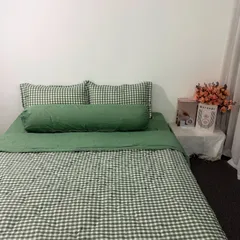 Bộ Chăn Ga Cotton Microfiber Mềm Êm - 5 Món Bọc Nệm Cao 20cm, Thiết Kế Sang Trọng, An Toàn Cho Giấc Ngủ Hoàn Hảo