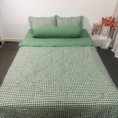 Bộ Chăn Ga Cotton Microfiber Mềm Êm - 5 Món Bọc Nệm Cao 20cm, Thiết Kế Sang Trọng, An Toàn Cho Giấc Ngủ Hoàn Hảo