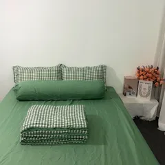 Bộ Chăn Ga Cotton Microfiber Mềm Êm - 5 Món Bọc Nệm Cao 20cm, Thiết Kế Sang Trọng, An Toàn Cho Giấc Ngủ Hoàn Hảo