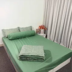 Bộ Chăn Ga Cotton Microfiber Mềm Êm - 5 Món Bọc Nệm Cao 20cm, Thiết Kế Sang Trọng, An Toàn Cho Giấc Ngủ Hoàn Hảo