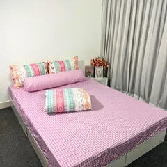 Bộ Chăn Ga Bọc Nệm Cotton Microfiber Siêu Mềm 5 Món - Độ Cao 20cm, Giấc Ngủ Hoàn Hảo, An Toàn, Dễ Dàng Vệ Sinh