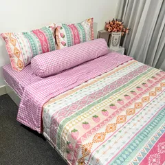 Bộ Chăn Ga Bọc Nệm Cotton Microfiber Siêu Mềm 5 Món - Độ Cao 20cm, Giấc Ngủ Hoàn Hảo, An Toàn, Dễ Dàng Vệ Sinh