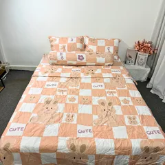 Bộ Chăn Ga Cotton Microfiber Cao Cấp - Trải Nghiệm Ngủ Thoải Mái Với Thiết Kế Đẹp Mắt, 5 Món Chất Lượng Cao 20cm FSL1310