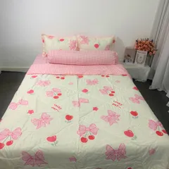 Bộ Chăn Ga Cotton Microfiber 5 Món Cao Cấp - êm ái, thoáng khí, bọc nệm cao 20cm, dễ vệ sinh, thiết kế sang trọng cho giấc ngủ hoàn hảo