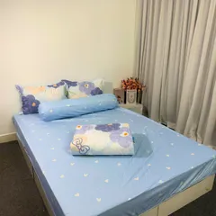 Bộ Chăn Ga Cotton Microfiber Cao Cấp 5 Món Bọc Nệm 20cm - Êm Ái, Thoáng Khí, An Toàn Cho Giấc Ngủ Hoàn Hảo
