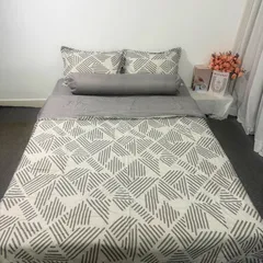 Bộ Chăn Ga Cotton Microfiber Cao Cấp 5 Món - Bọc Nệm 20cm, Êm Ái và Thoáng Khí - Giấc Ngủ Hoàn Hảo