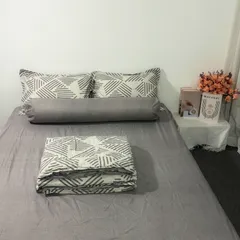 Bộ Chăn Ga Cotton Microfiber Cao Cấp 5 Món - Bọc Nệm 20cm, Êm Ái và Thoáng Khí - Giấc Ngủ Hoàn Hảo