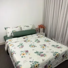 Bộ Chăn Ga Cotton Microfiber Cao Cấp 5 Món - Êm Ái, Thoáng Khí, Bọc Nệm Cao 20cm, Thiết Kế Sang Trọng, An Toàn Cho Gia Đình