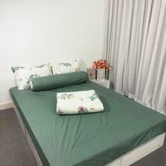 Bộ Chăn Ga Cotton Microfiber Cao Cấp 5 Món - Êm Ái, Thoáng Khí, Bọc Nệm Cao 20cm, Thiết Kế Sang Trọng, An Toàn Cho Gia Đình