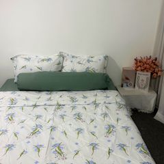 Bộ Chăn Ga Gối 5 Món Microfiber Cao Cấp - Êm Ái, Thoáng Khí, Kiểu Dáng Sang Trọng Bọc Nệm 20cm - Giấc Ngủ Hoàn Hảo