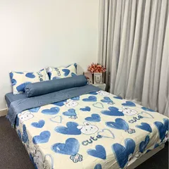 Bộ Chăn Ga Cotton Microfiber 5 Món - Êm Ái, Thoáng Khí, Bọc Nệm Cao 20cm - Thiết Kế Sang Trọng Cho Giấc Ngủ Hoàn Hảo