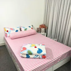 Bộ Chăn Ga Microfiber 5 Món Cao 20cm - Êm Ái, Thoáng Khí, An Toàn Cho Giấc Ngủ Hoàn Hảo, Lựa Chọn Sang Trọng Cho Phòng Ngủ